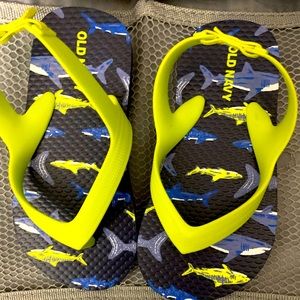 Shark Print/ Blue & Green Toddler Boy FlipFlops!